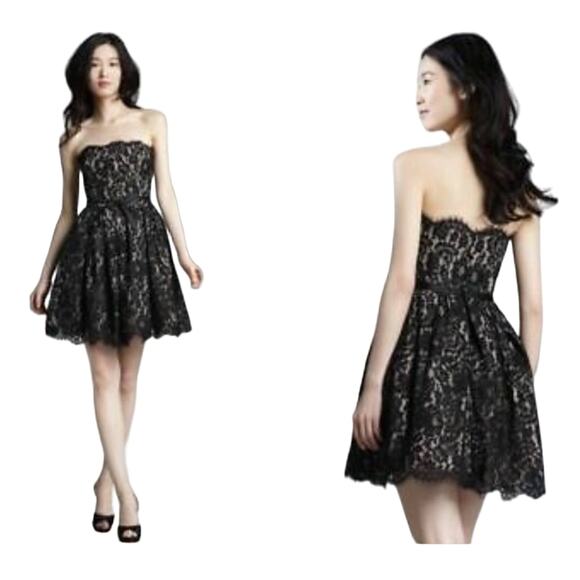 Robert Rodriguez Neiman Marcus Black Lace Strapless Cocktail Formal Dress 4 - Picture 1 of 12